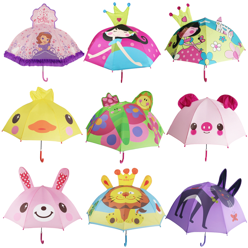 小紅帽兒童晴雨傘創意卡通傘男女孩輕便長柄公主遮陽傘禮物促銷