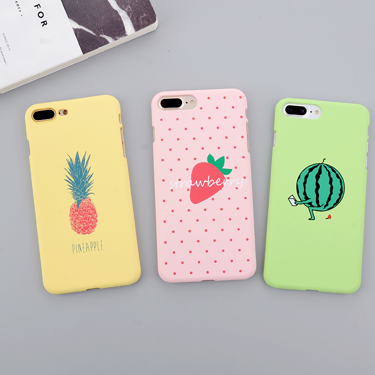 菠蘿西瓜草莓水果簡約iPhone7Plus蘋果6S超薄手機殼硬殼男女款潮