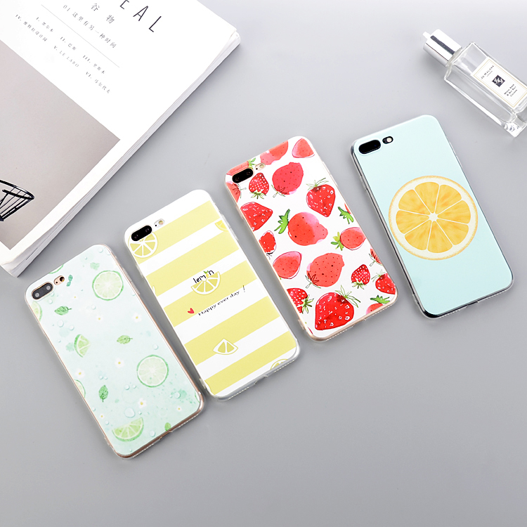 夏日小清新水果 蘋果6s手機殼 iPhone7plus超薄硅膠軟保護套女款