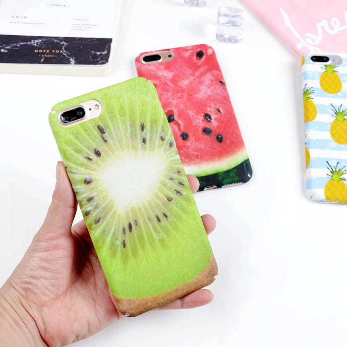 夏日清新西瓜iphone7 6S手機殼磨砂水果硬殼保護套外殼蘋果6plus