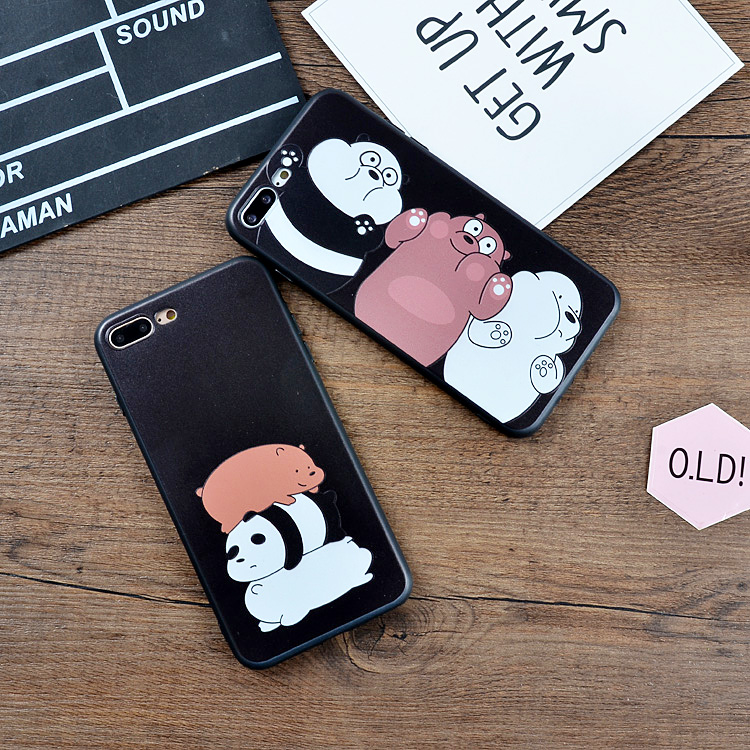 卡通蘋果6s手機殼咱們可愛熊貓iphone6plus超萌裸熊iPhone7批發