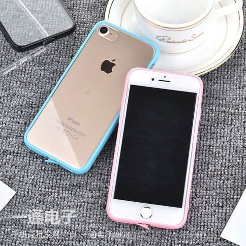 蘋果7手機殼透明背板硅膠diy素材殼iphone7plus亞克力4.7寸保護套
