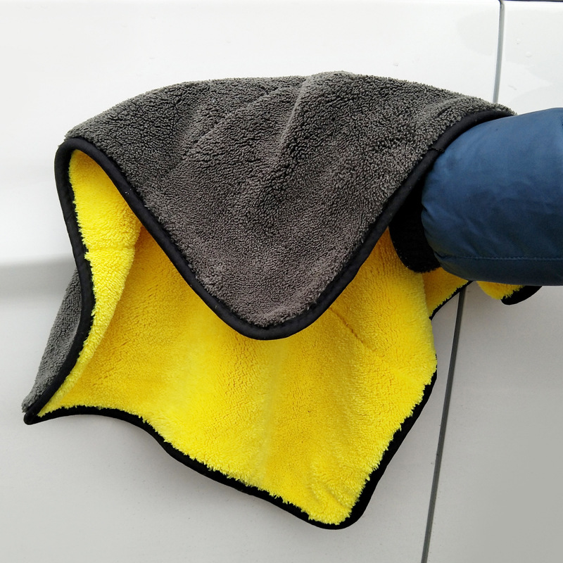 加厚超吸水珊瑚絨擦車巾45*38雙色雙面珊瑚絨車用清潔洗車毛巾