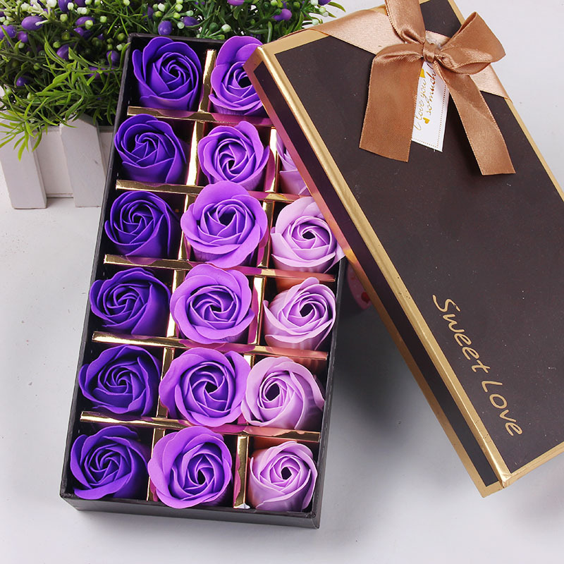 求婚布置情人節生日禮物18朵玫瑰花香皂花禮盒創意婚慶用品