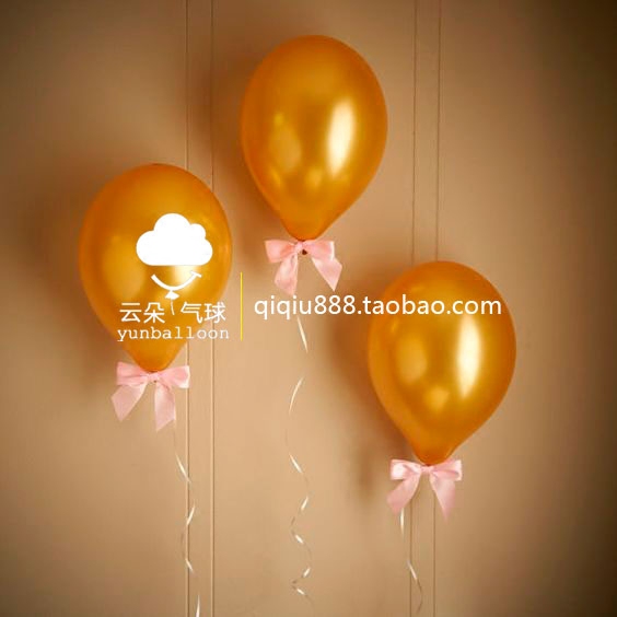 新款高檔可愛蝴蝶結女孩生日結婚慶典家飾裝飾進口珠光乳膠氣球
