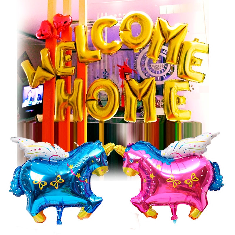 歡迎回家主題用品welcome鋁膜字母沖氣球套餐喬遷新居裝飾派對喜