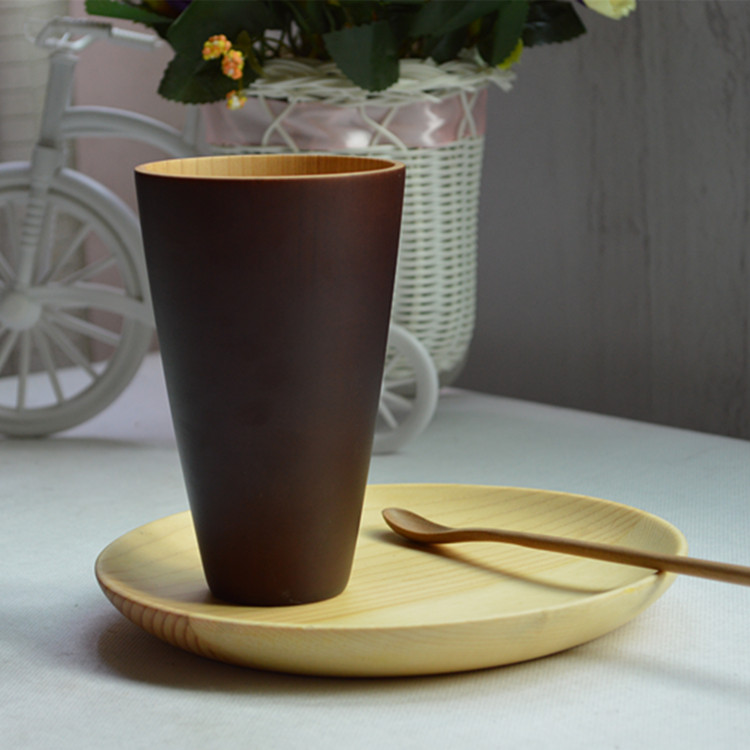 創意禮品情侶杯木質簡約隨手杯整木水杯咖啡杯木杯木質特色餐具
