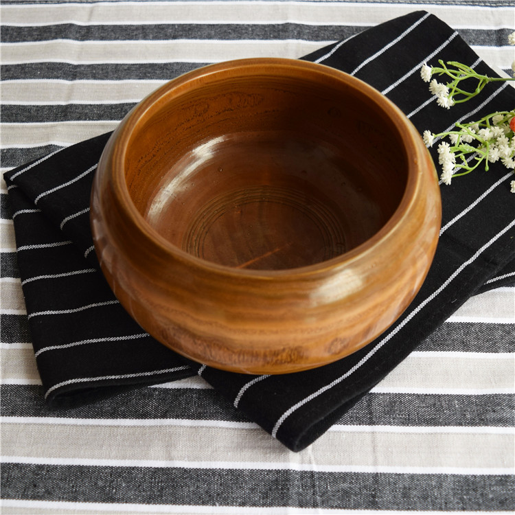 日韓式大湯碗泡面碗飯碗大沙拉料理碗整木果盤木缽創意餐具