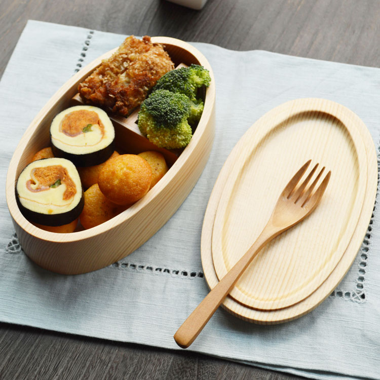出口日式便當盒點心盒飯盒學生餐盒實木壽司盒木質環保餐具