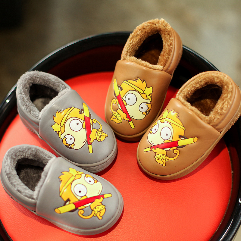 1-2-3-4歲冬季小童棉鞋可愛男童寶寶冬鞋防滑包跟保暖防水棉拖鞋